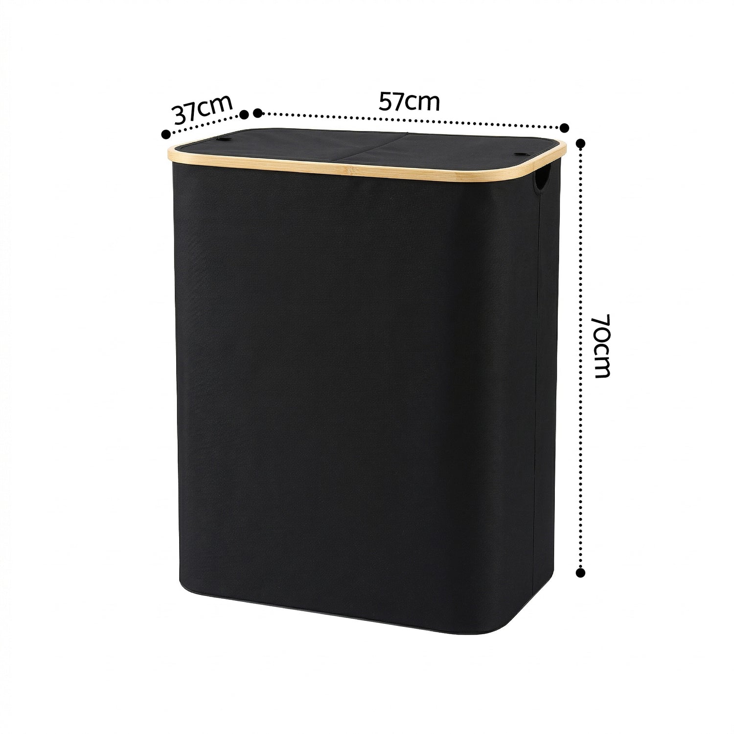 Artiss 2 Sections Laundry Basket with Removable Bags Foldable Black