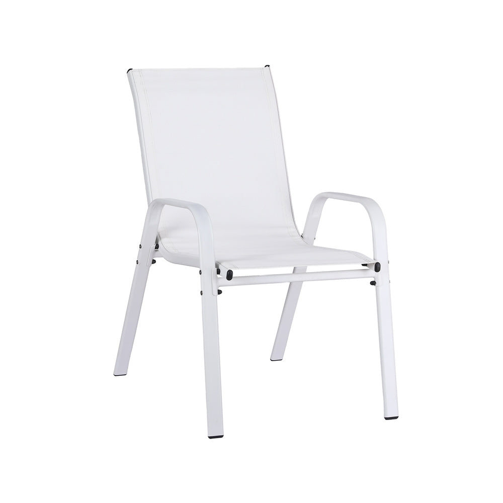 Gardeon 4PC Outdoor Dining Chairs Stackable Lounge Chair Patio Furniture White