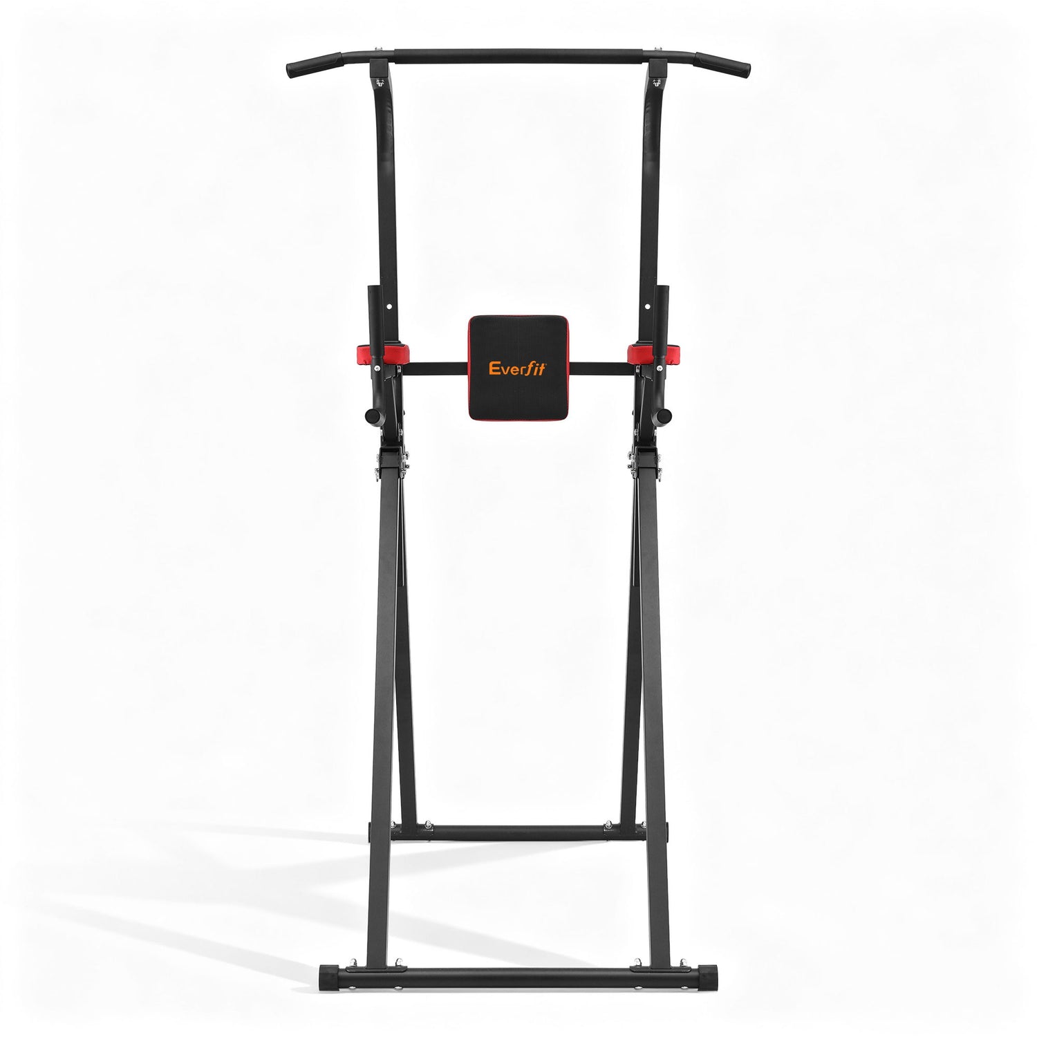 Everfit Chin Up Tower Pull Up Station Adjustable Dip Station Folding Home Gym Black