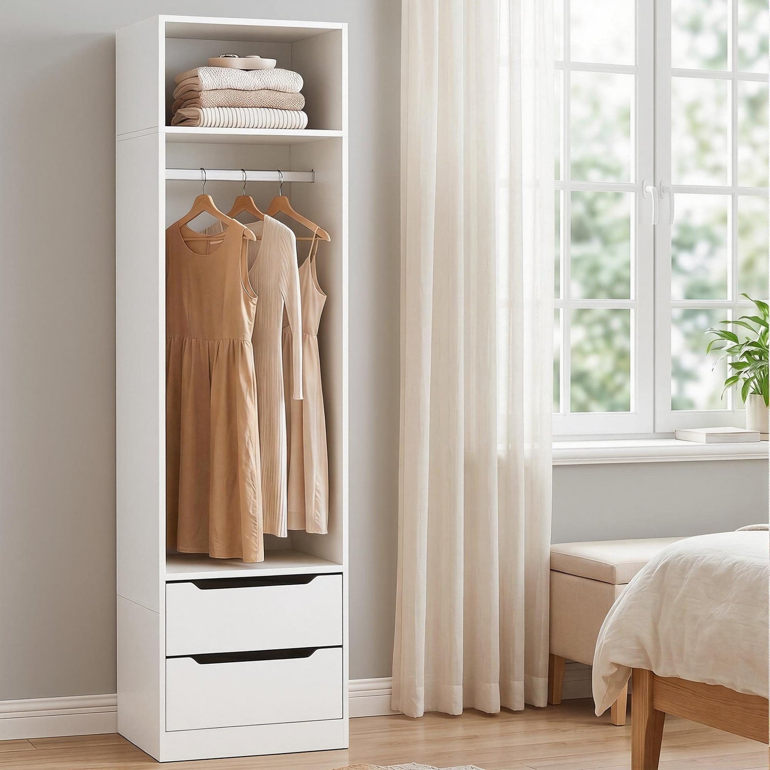 Artiss Build In Wardrobe Clothes Closet Storage Organiser White