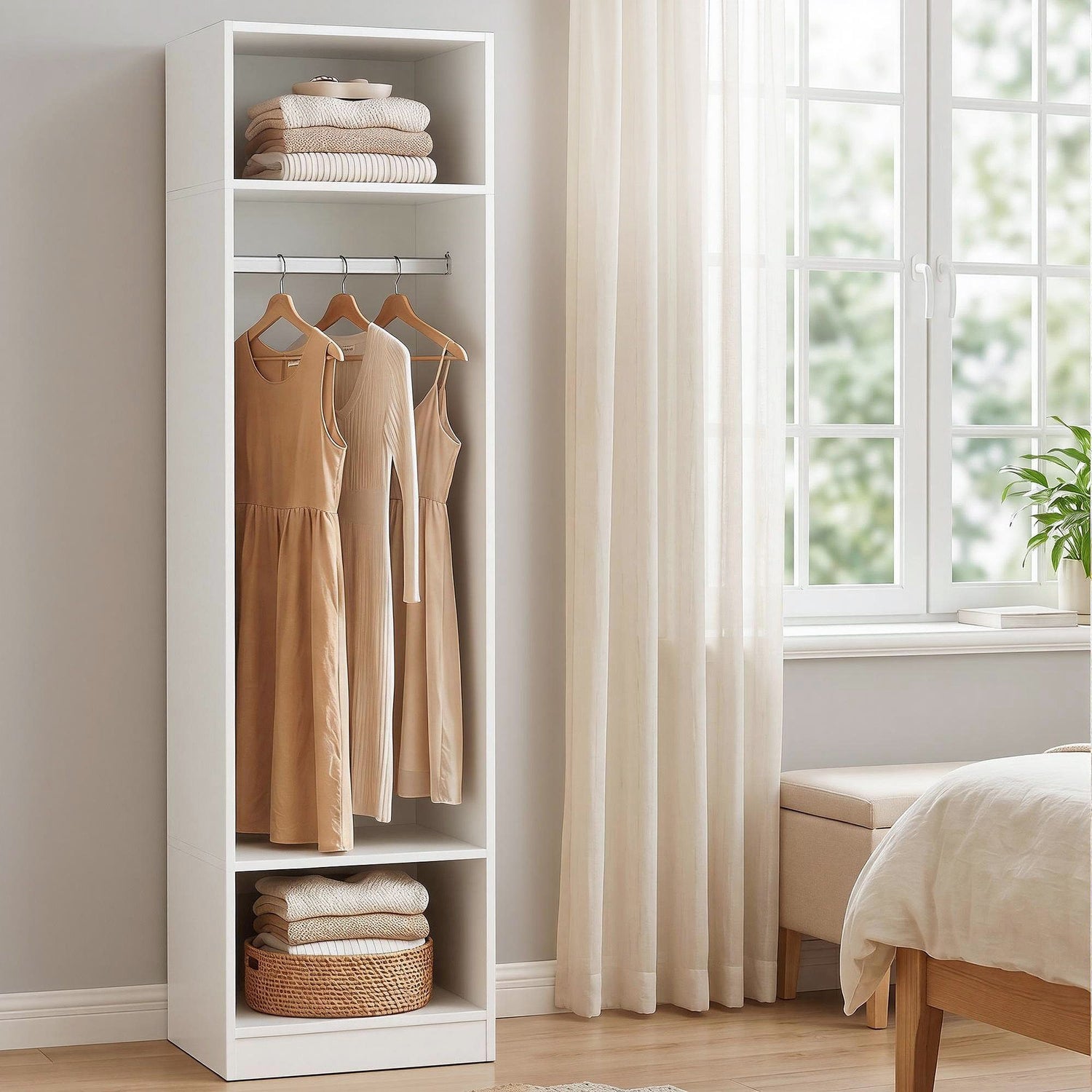 Artiss Build In Wardrobe Clothes Closet Storage Organiser Shelf White