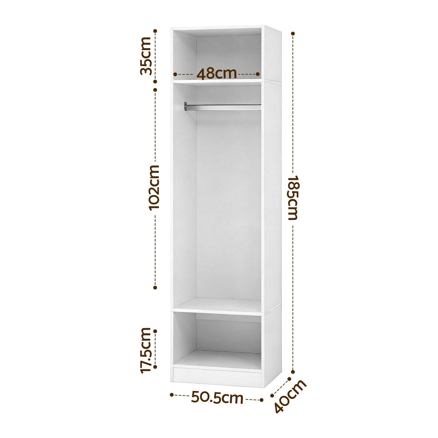 Artiss Build In Wardrobe Clothes Closet Storage Organiser Shelf White