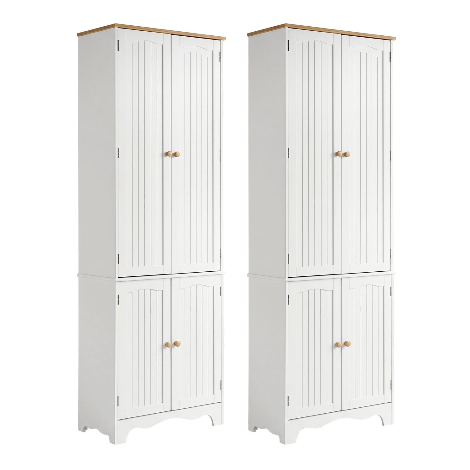 Artiss 2x Buffet Sideboard Pantry Cabinet Cupboard 6-Tiers Storage Shelves BERNE