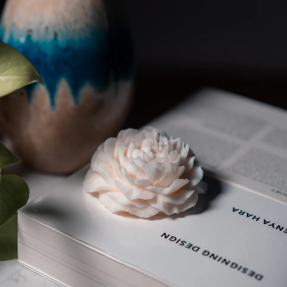 Flower Decorative Candle – Handcrafted Unscented Soy Candle | Minimalist Home Décor