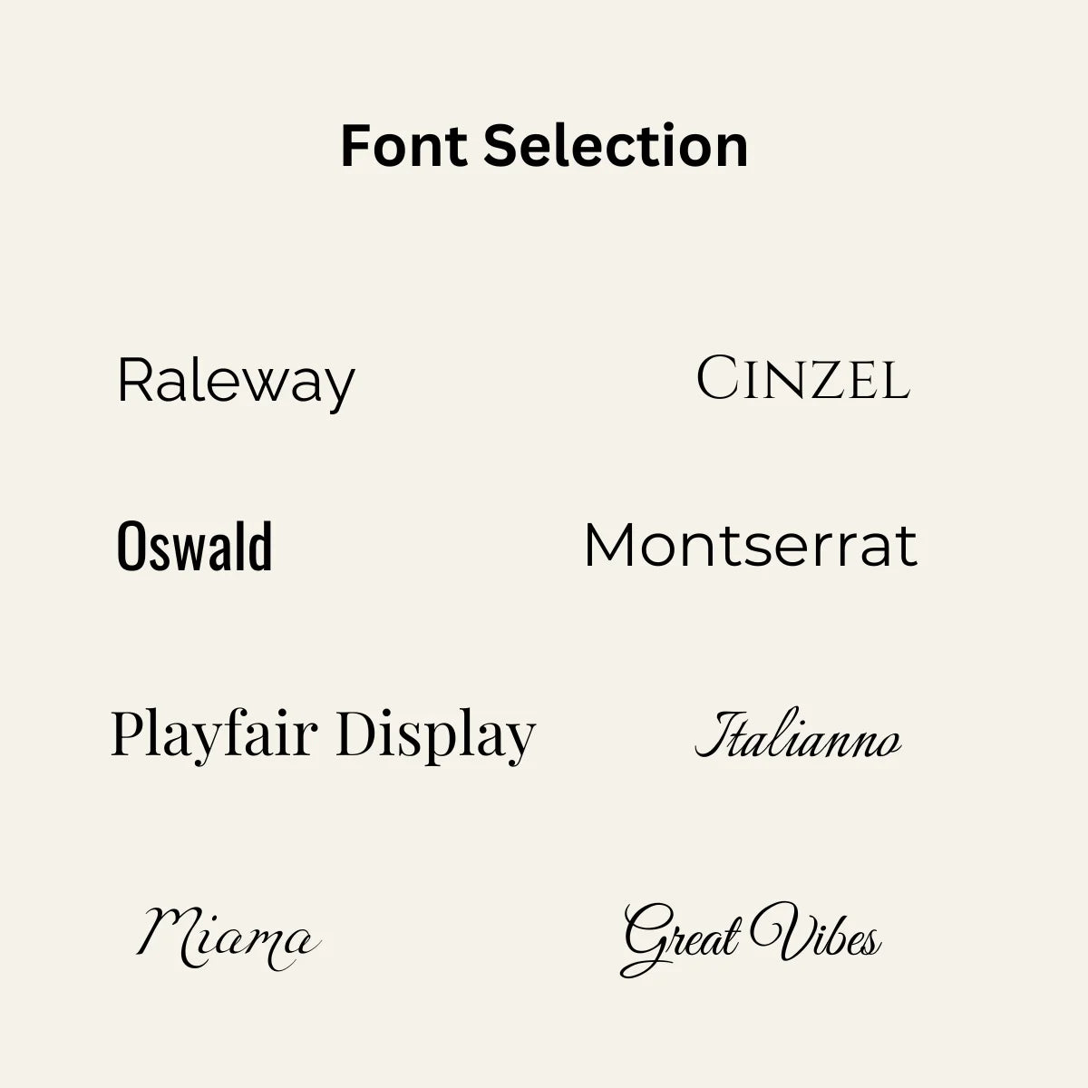 Comparison of different font styles on a white background