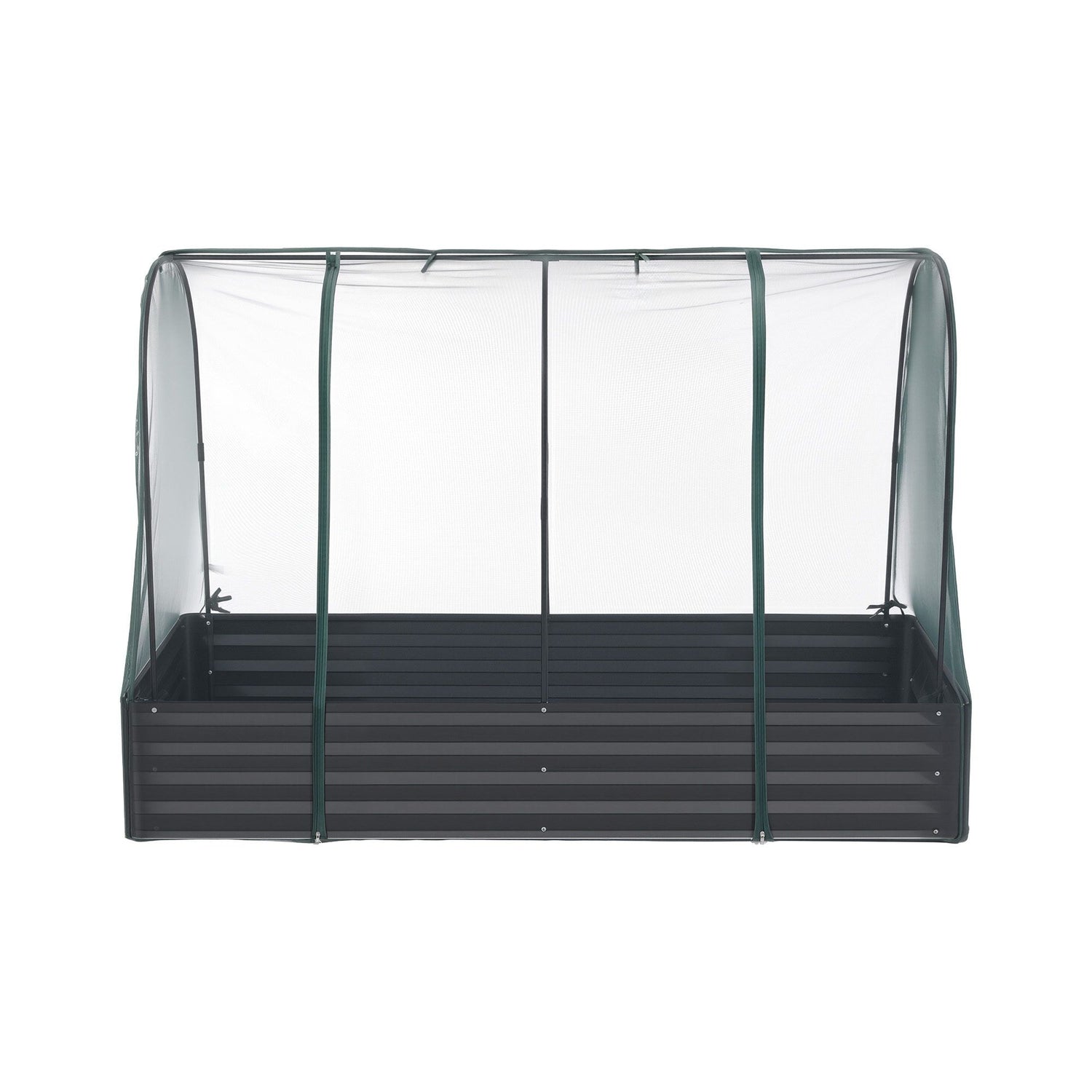 Green Fingers Raised Garden Bed with Mesh Netting Galvanised Planter Box Bird Proof 180x90x120cm