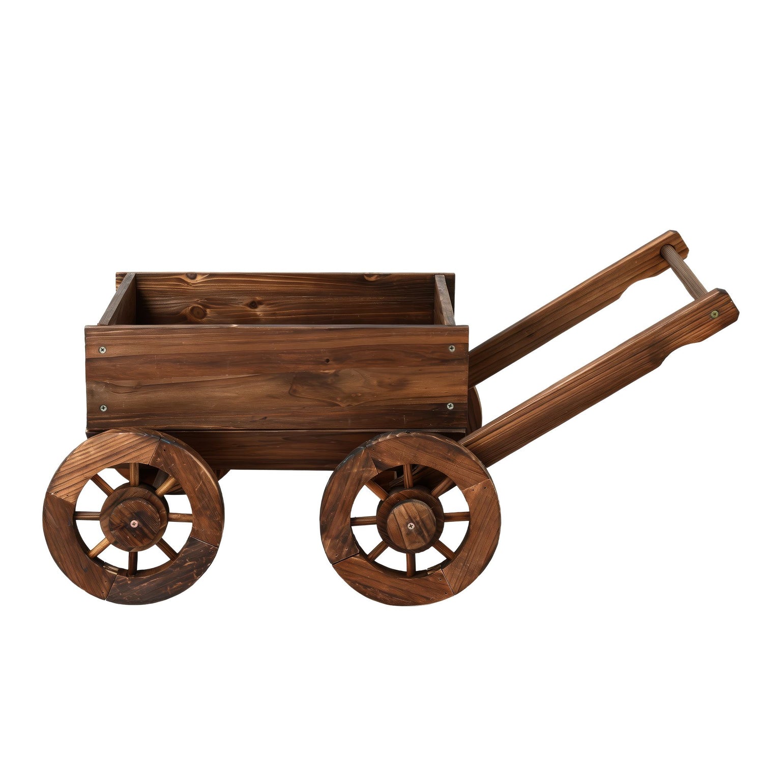 Gardeon Wooden Planter Cart Garden Decor Plant Stand Flower Fir Wood Wagon Wheels L