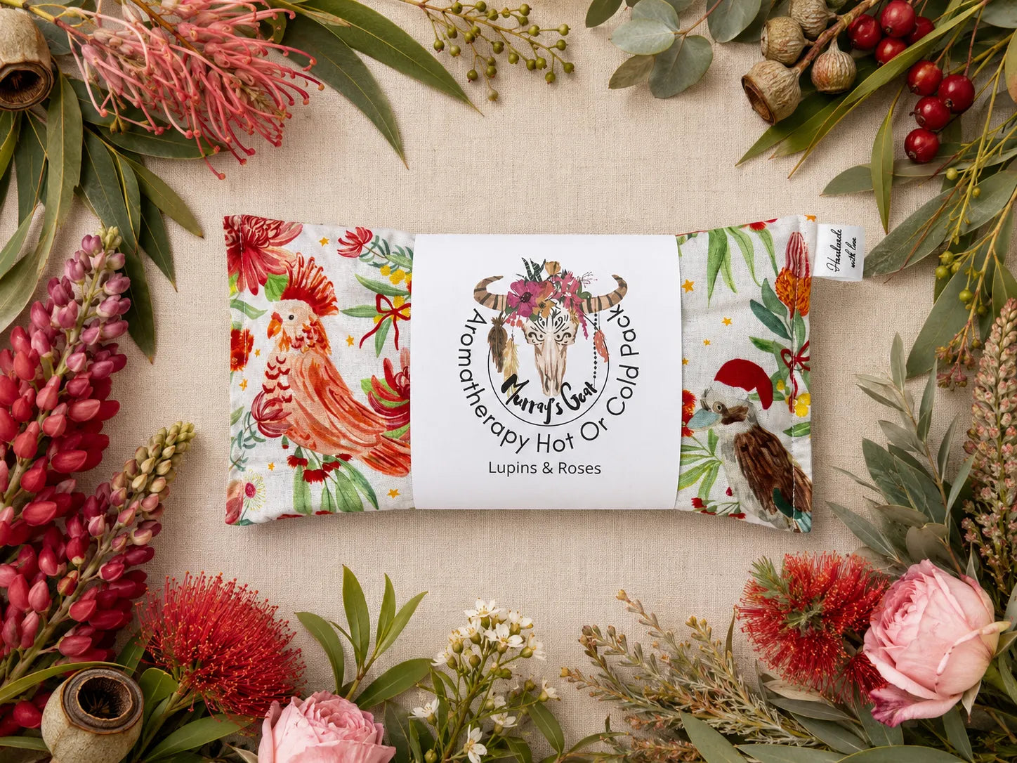 Christmas Aromatherapy Heat Pack – 100% Cotton with Lupins & Botanicals | Handmade in Australia