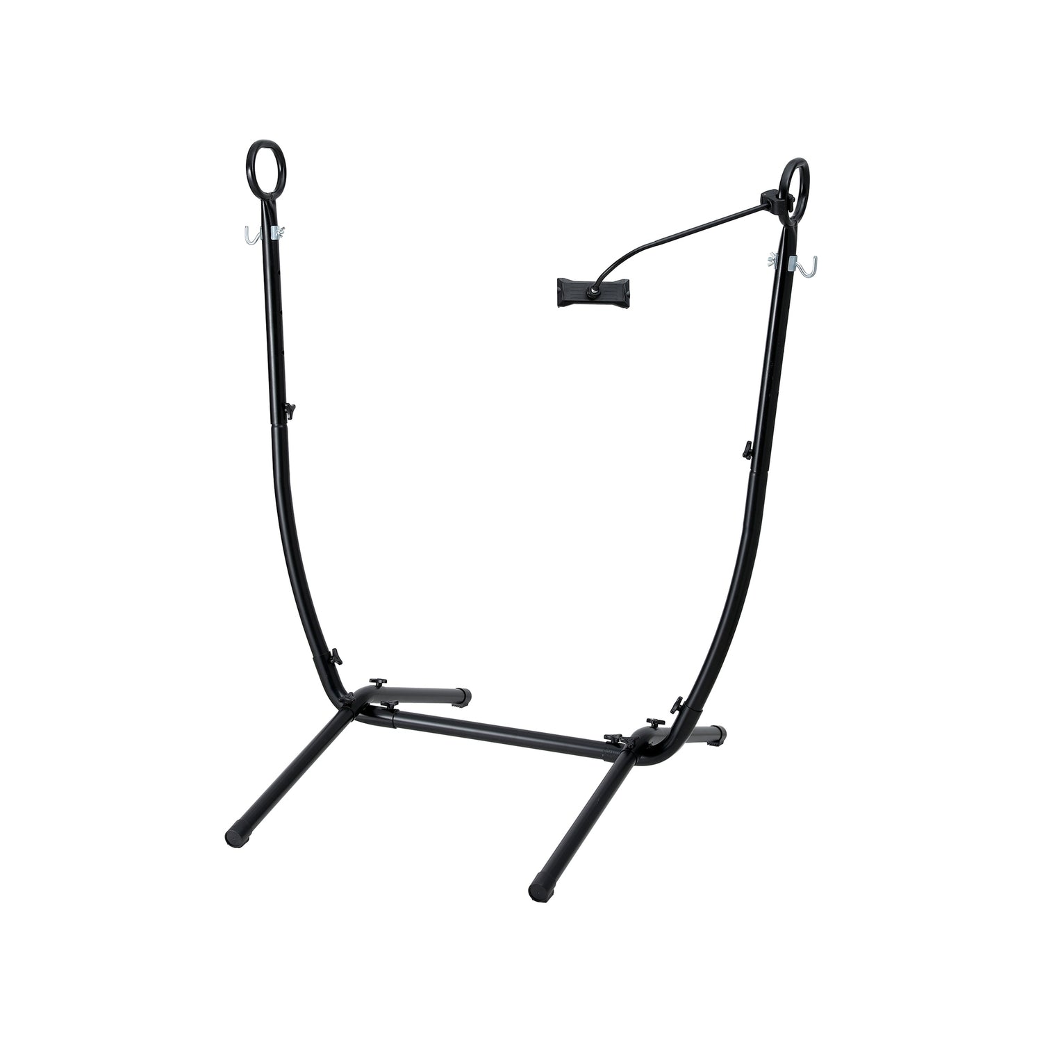 Gardeon Hammock Chair Stand Iron Frame w/ Phone Holder Black