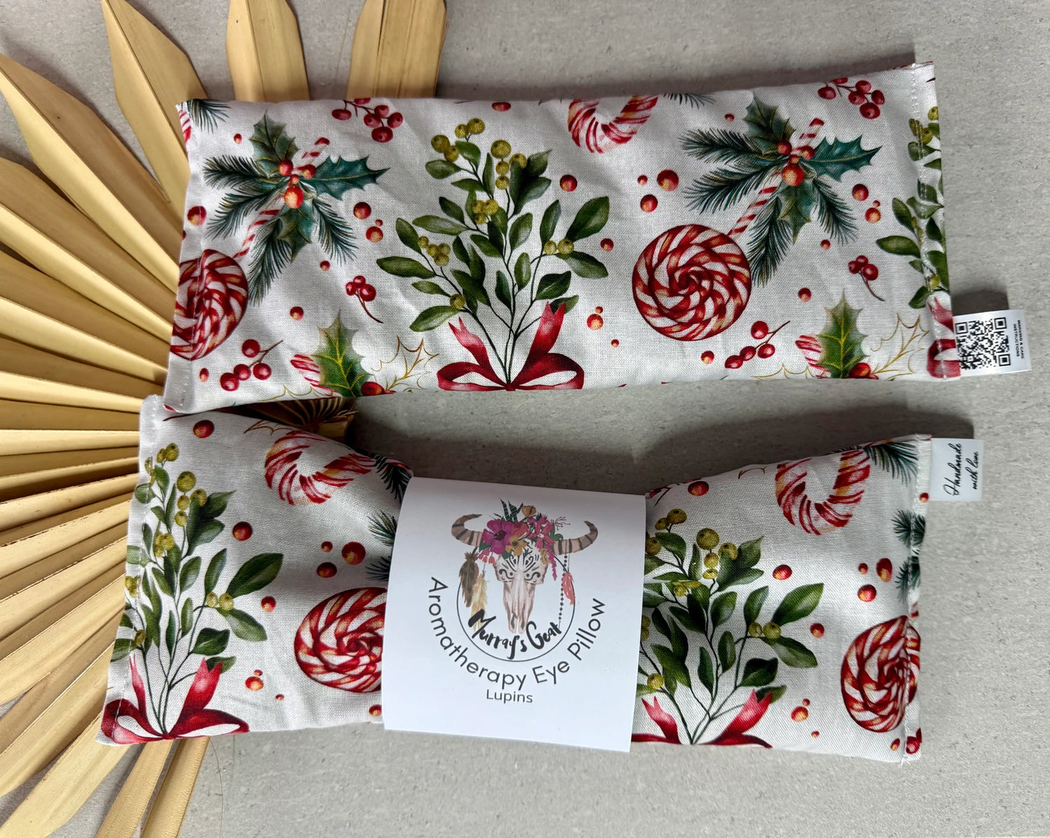 Christmas Aromatherapy Eye Pillow – 100% Cotton with Lupins | Handmade in Australia