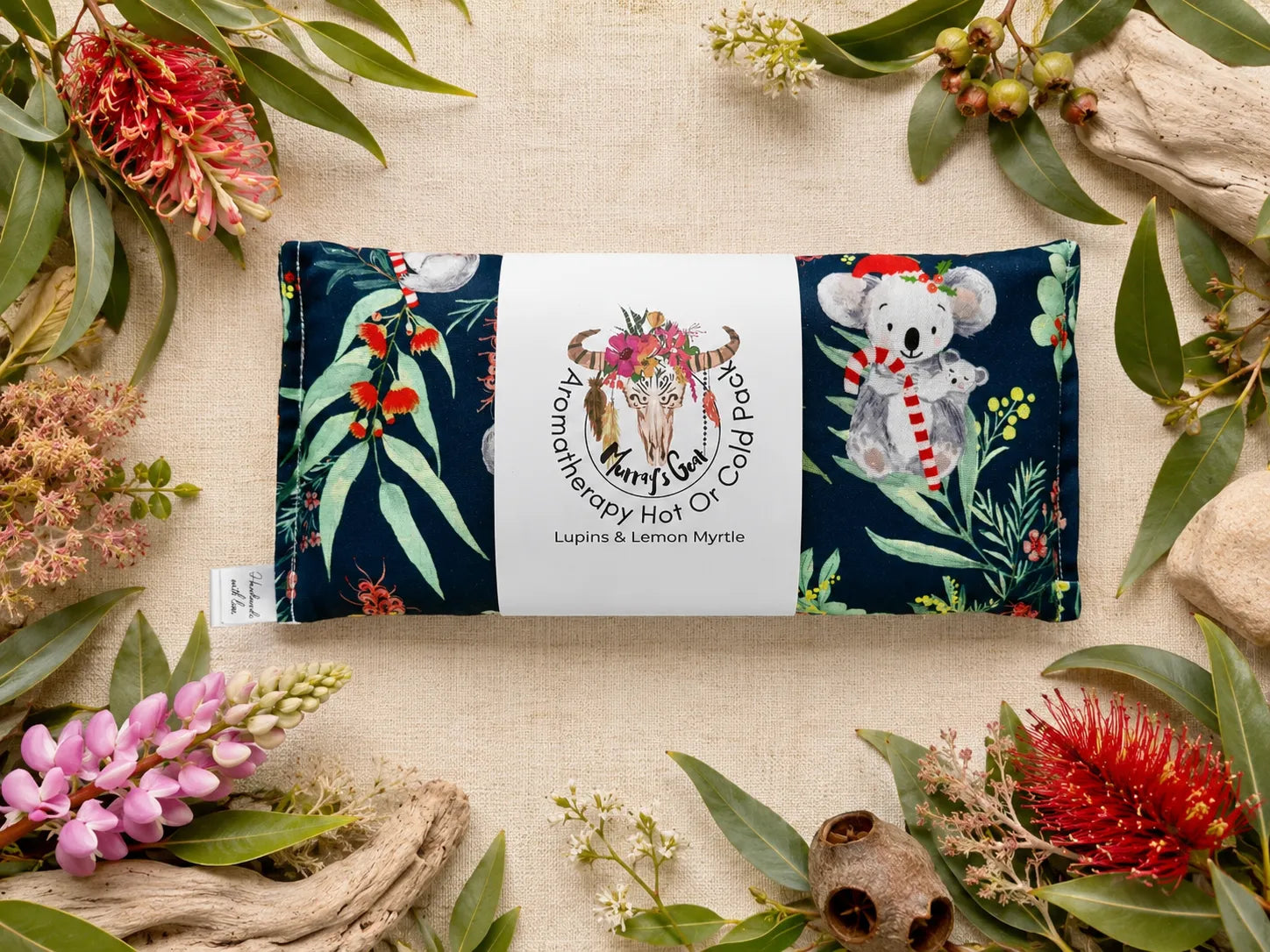 Christmas Aromatherapy Heat Pack – 100% Cotton with Lupins & Botanicals | Handmade in Australia