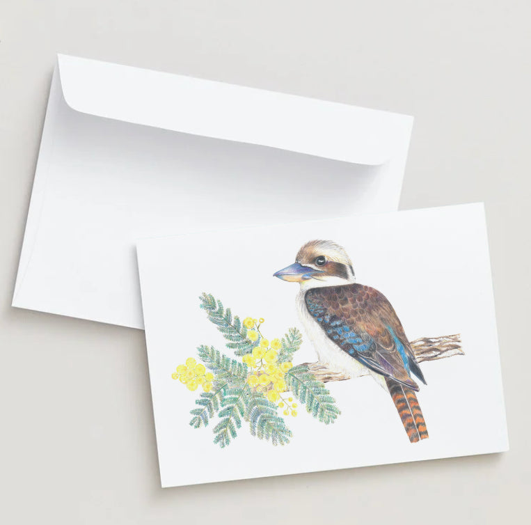 Kookaburra Wattle Greeting Card