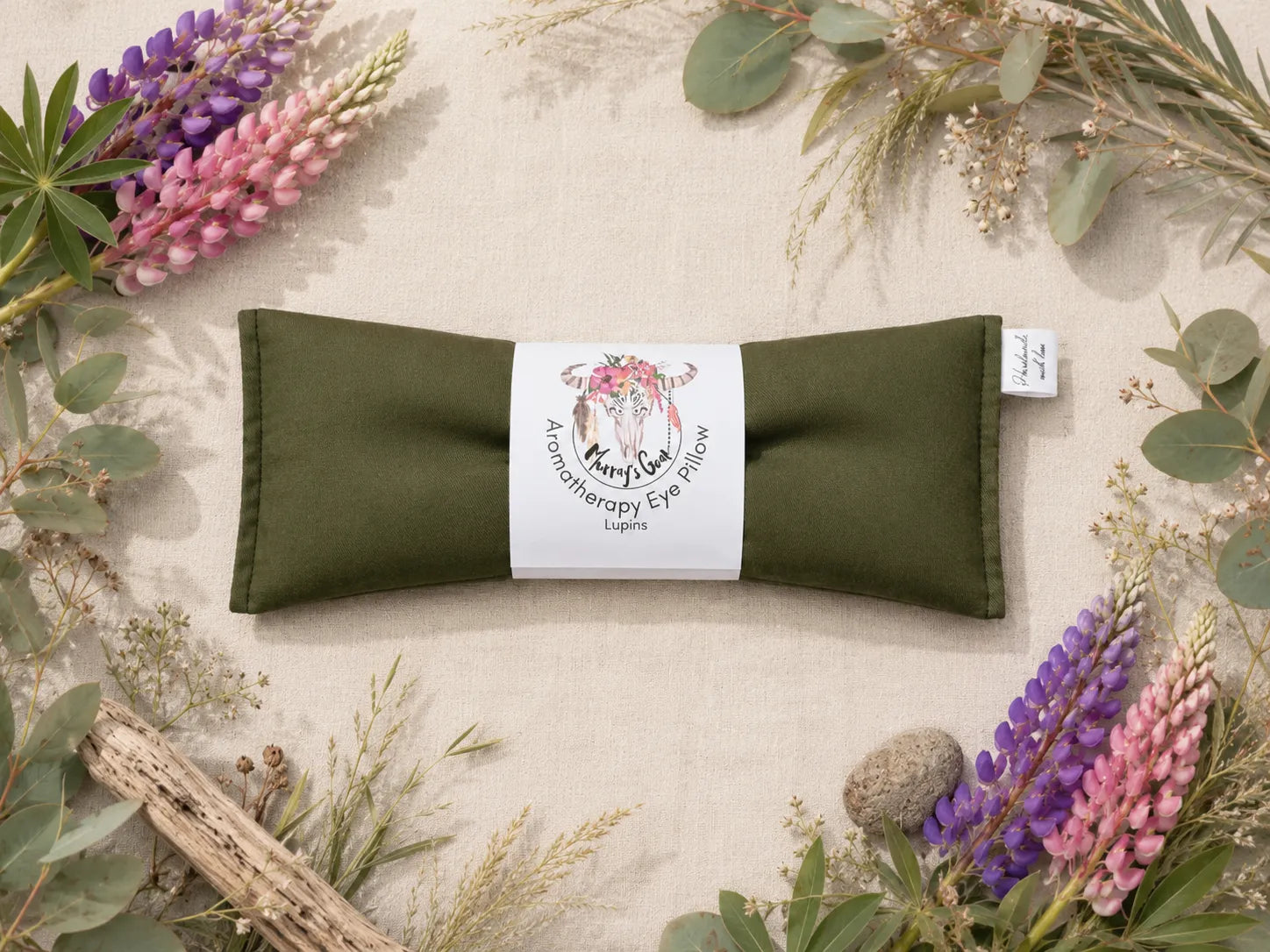 Aromatherapy Eye Pillow – 100% Cotton Heat Pack with Lupins | Made in Australia