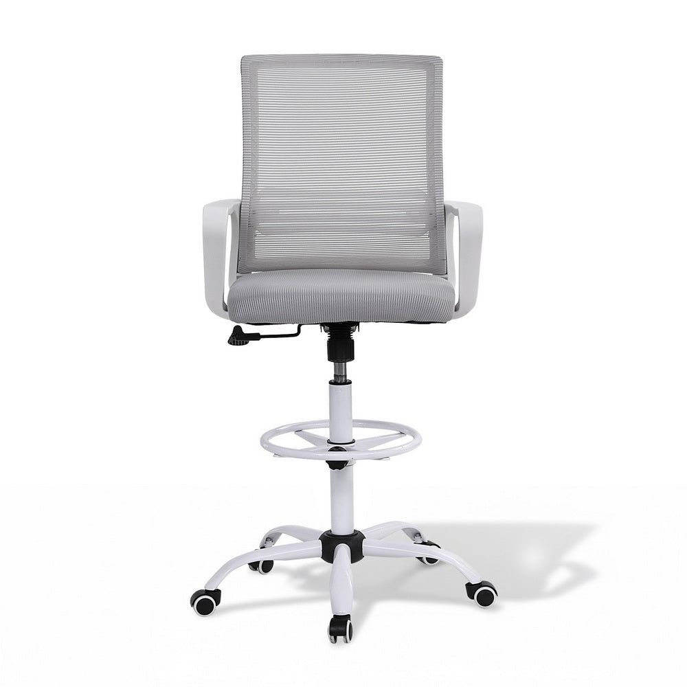 Artiss Office Chair Drafting Chairs Stool Computer Desk Studios Mesh White
