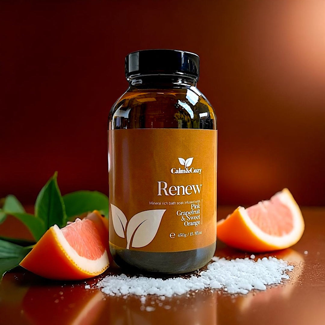 Renew Magnesium Bath Soak – Pink Grapefruit & Sweet Orange for Energy, Glow & Emotional Clarity