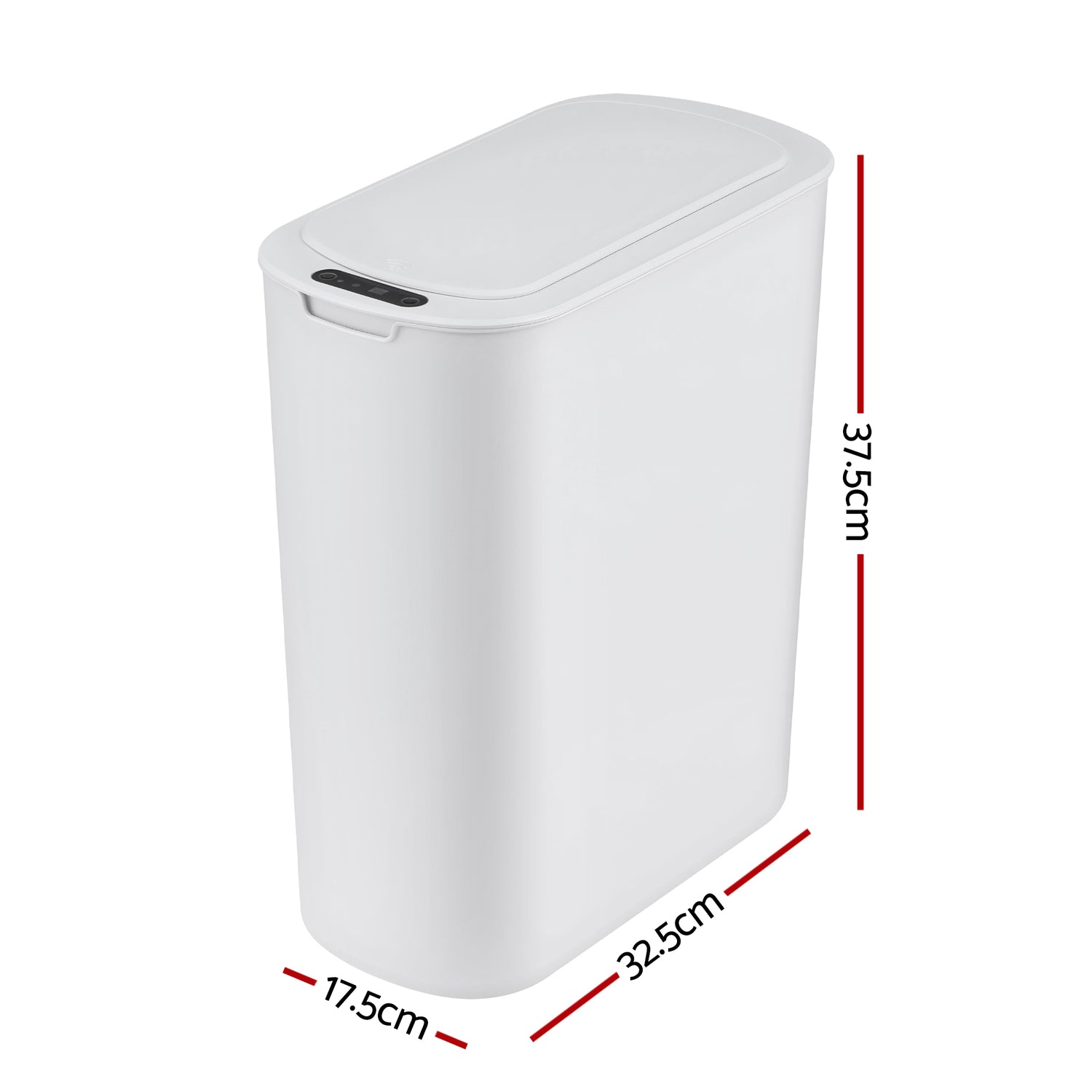 Devanti Automatic Trash Bin with Lid 25L Motion Sensor Kitchen Bin Touchless Garbage Can Plastic Slim Rubbish Bin with Liner Holder for Kitchen, Home, Office, White