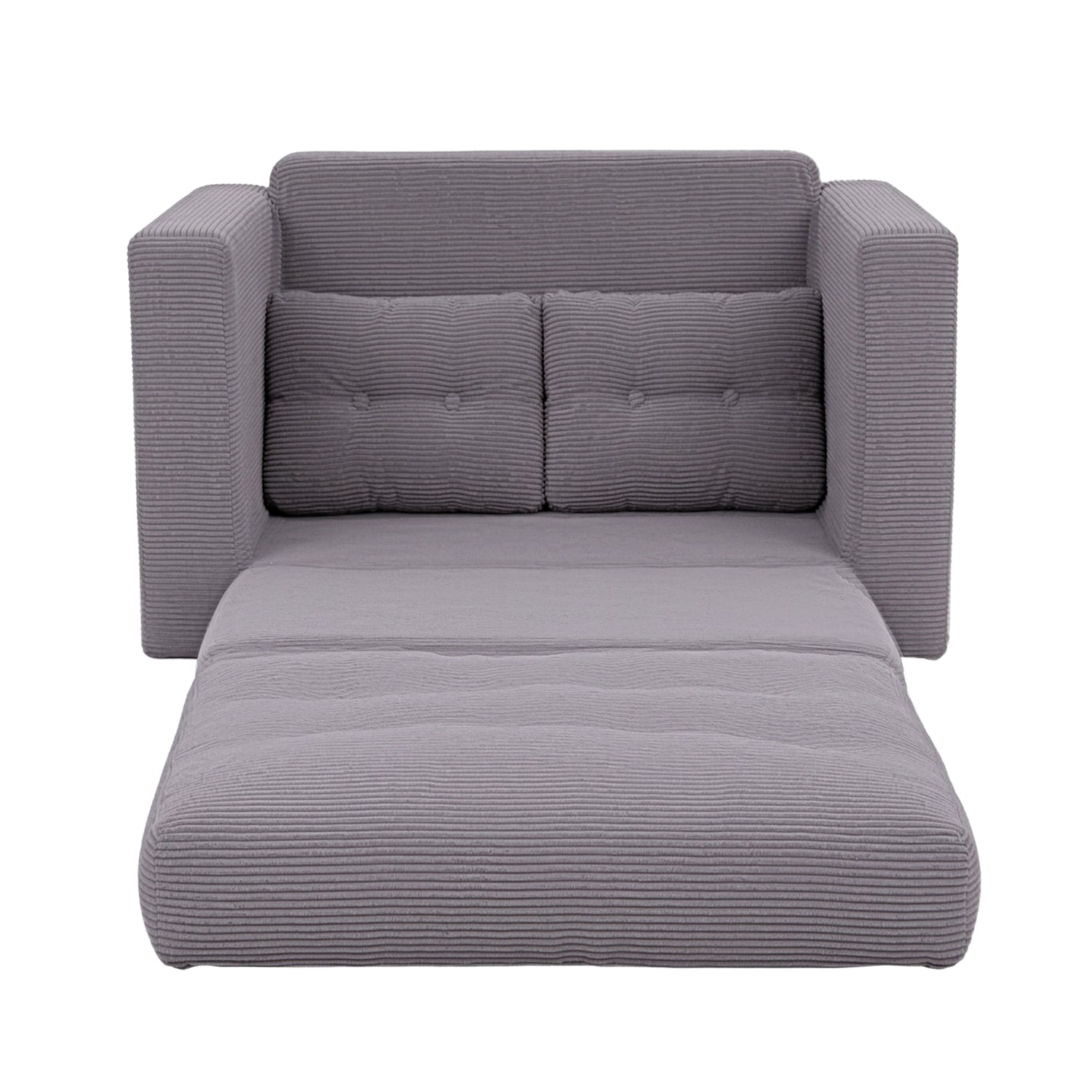 Artiss 2 Seater Corduroy Convertible Sofa Bed Pull Out Boneless Couch Grey
