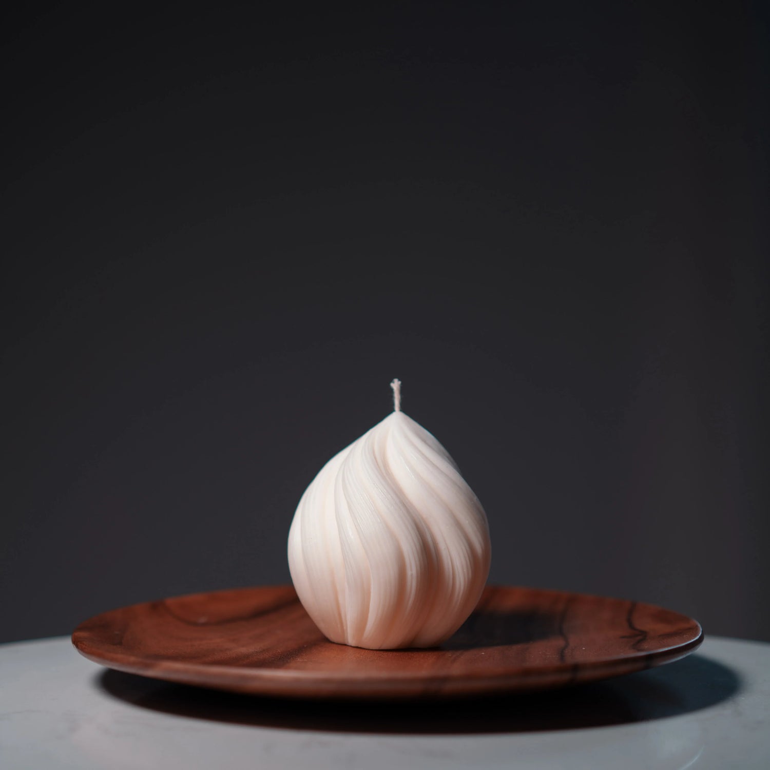 Swirl Decorative Candle – Handcrafted Unscented Soy Candle | Minimalist Home Décor