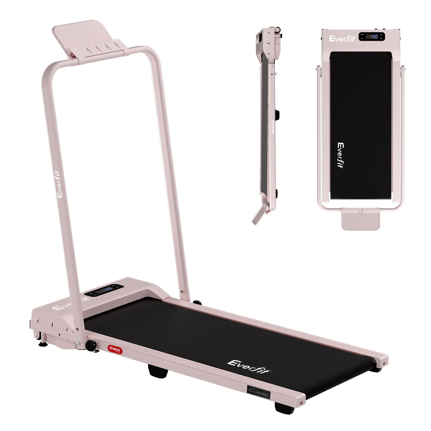 Everfit 3 in 1 Walking Pad Treadmill 12% Incline Foldable Under Desk Treadmills for Home Gym With 38cm Wide Belt Pink