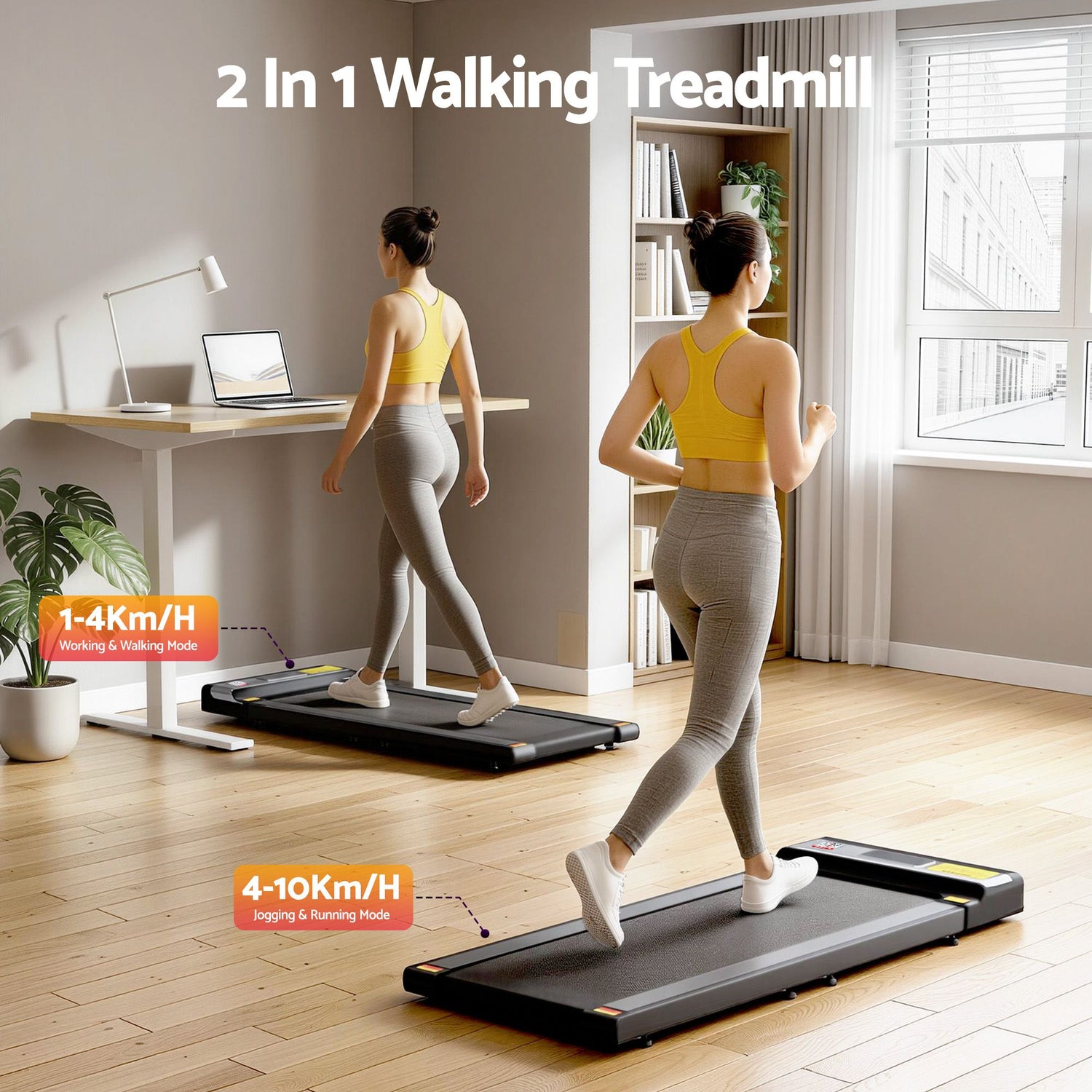 Everfit Treadmill Electric Walking Pad Under Desk Home Gym Fitness Foldable Belt