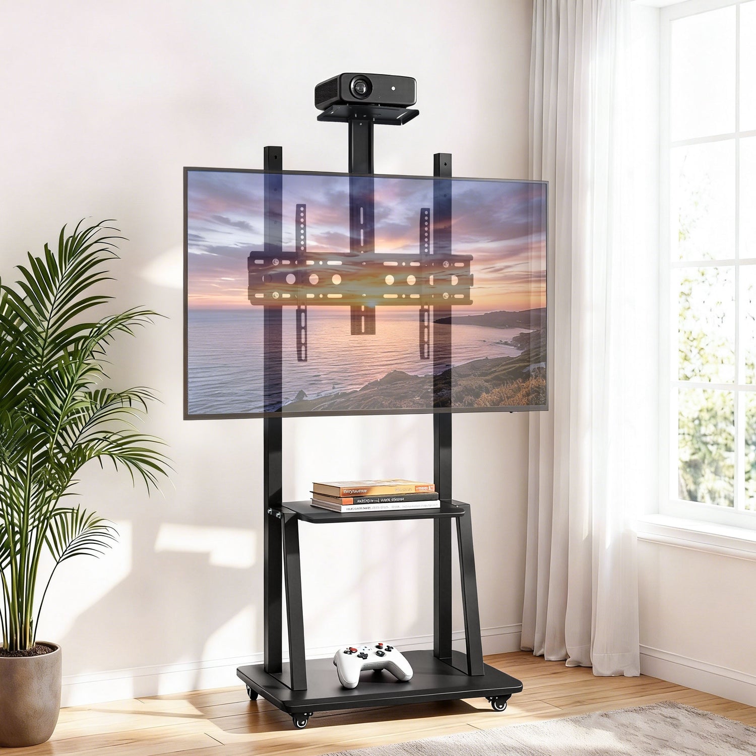 Artiss TV Stand 32-70" Universal Mobile Adjustable Height TV Stand with Wheels