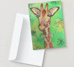 Notebook with a giraffe illustration on a white background