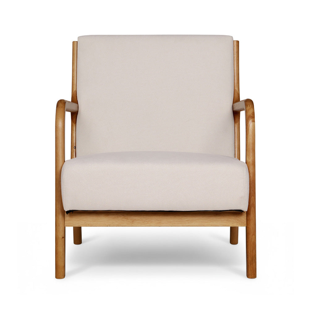 Artiss 2X Armchair Faux Fabric Beige