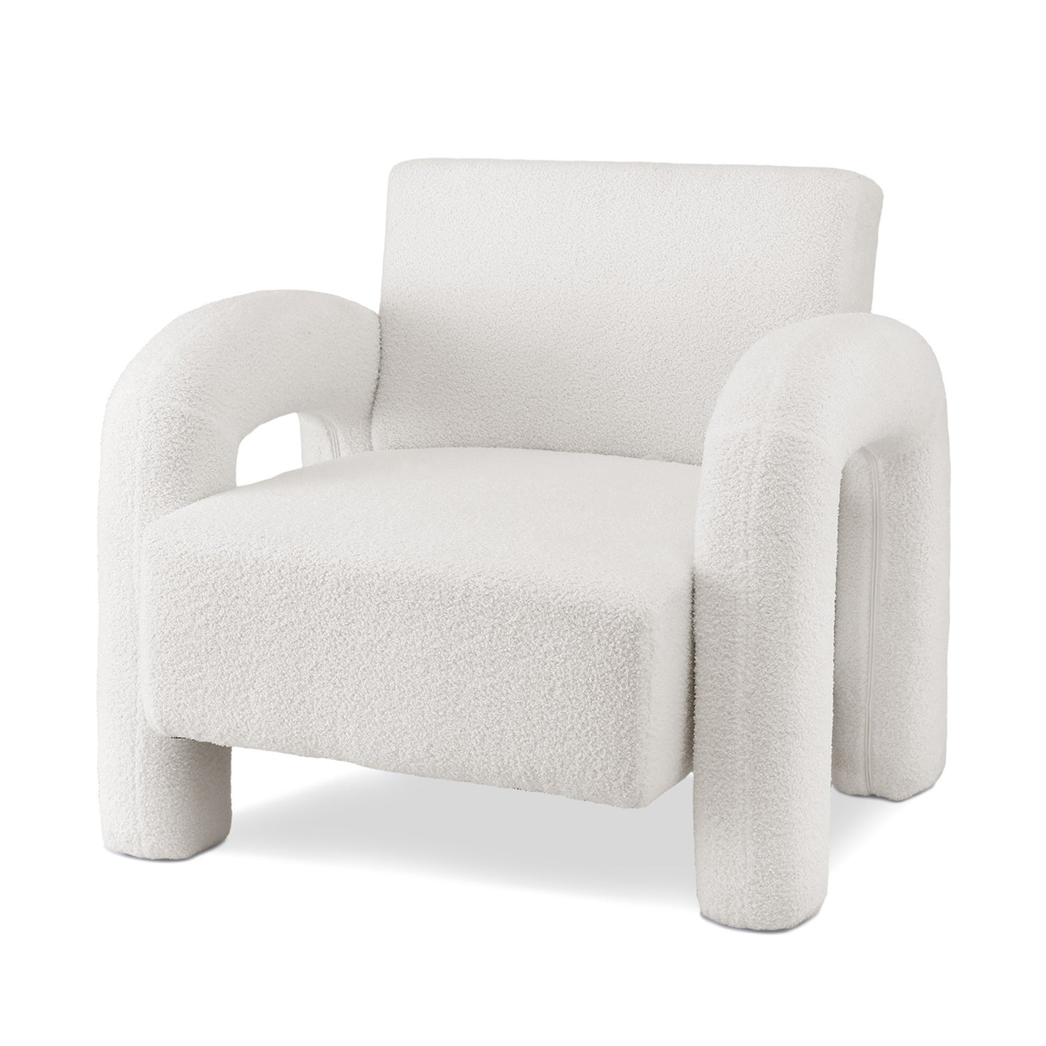 Artiss Armchair Accent Chair Lounge Sofa Couch Curved Seat Boucle White