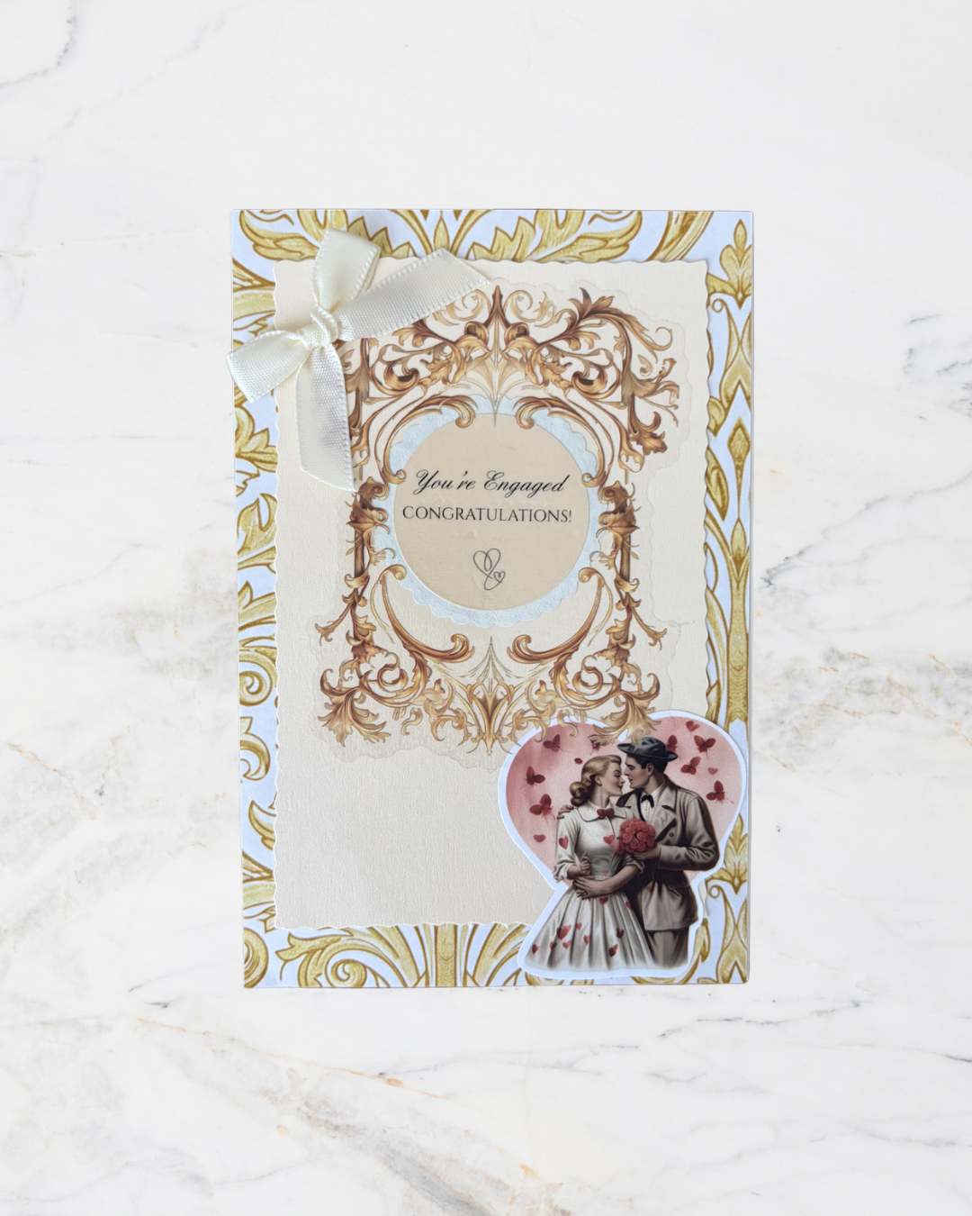 Vintage Engagement Greeting Card – Design D by The Vintage Card Boutique