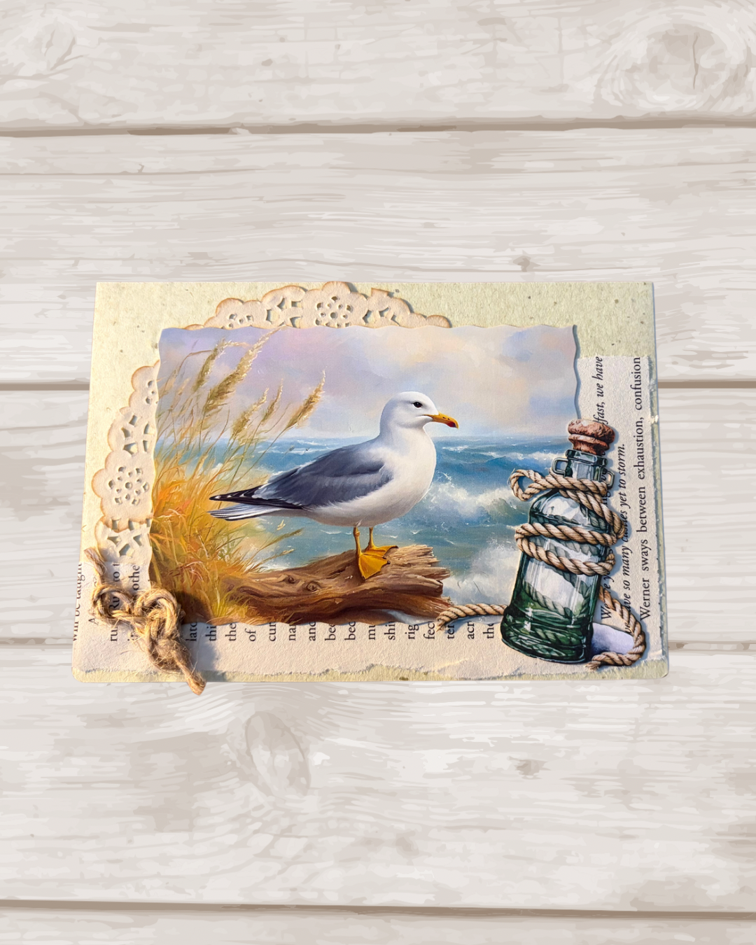 Vintage Beachscape Blank Greeting Card – Design A by The Vintage Card Boutique
