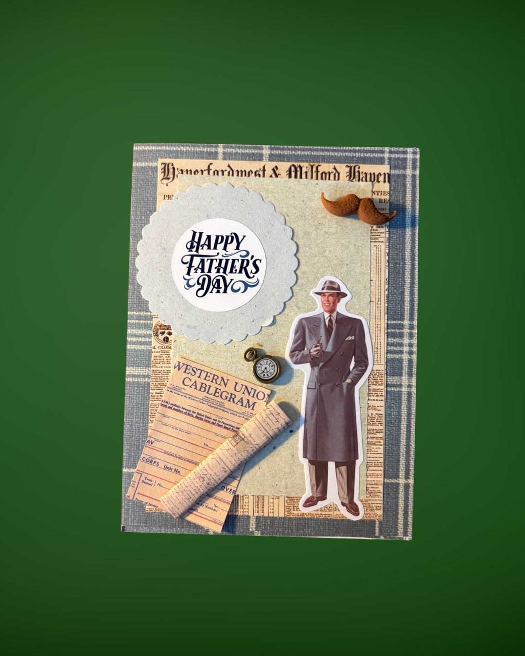 Vintage Plaid Father’s Day Card – Design B by The Vintage Card Boutique