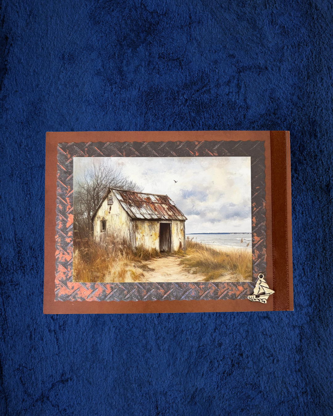 Vintage Rustic Fishing Village Greeting Card – Design A by The Vintage Card Boutique