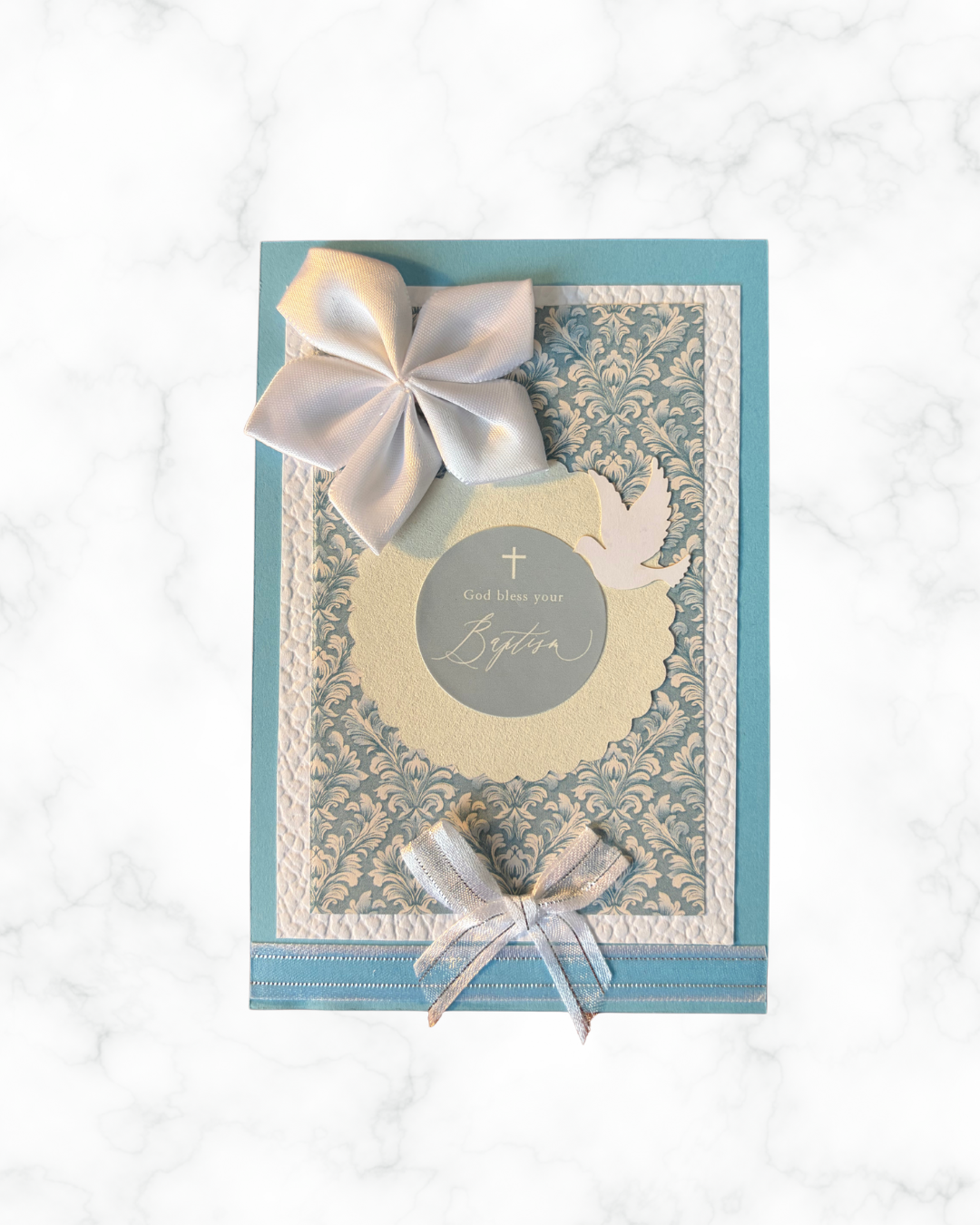 Vintage Baby Boy Baptism Greeting Card – Design A by The Vintage Card Boutique
