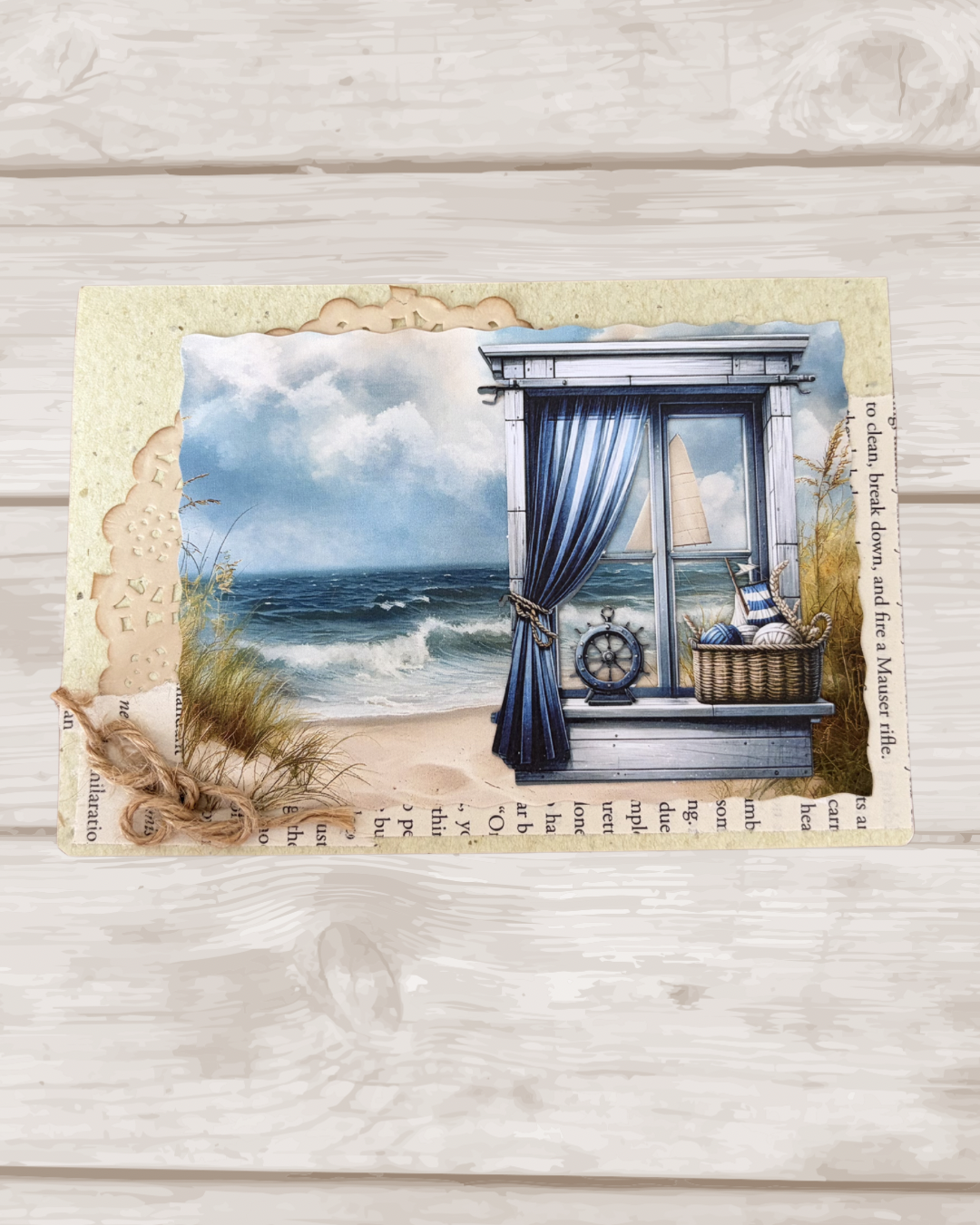 Vintage Beachscape Blank Greeting Card – Design B by The Vintage Card Boutique