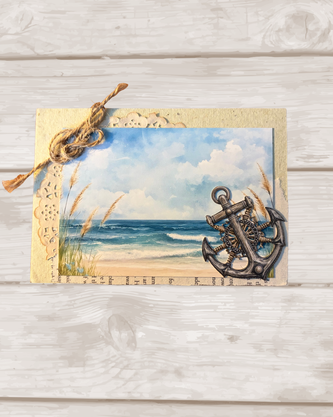 Vintage Beachscape Blank Greeting Card – Design C by The Vintage Card Boutique
