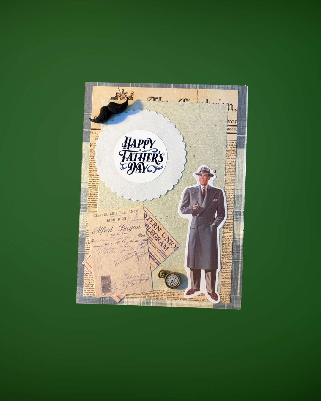 Vintage Plaid Father’s Day Card – Design A by The Vintage Card Boutique