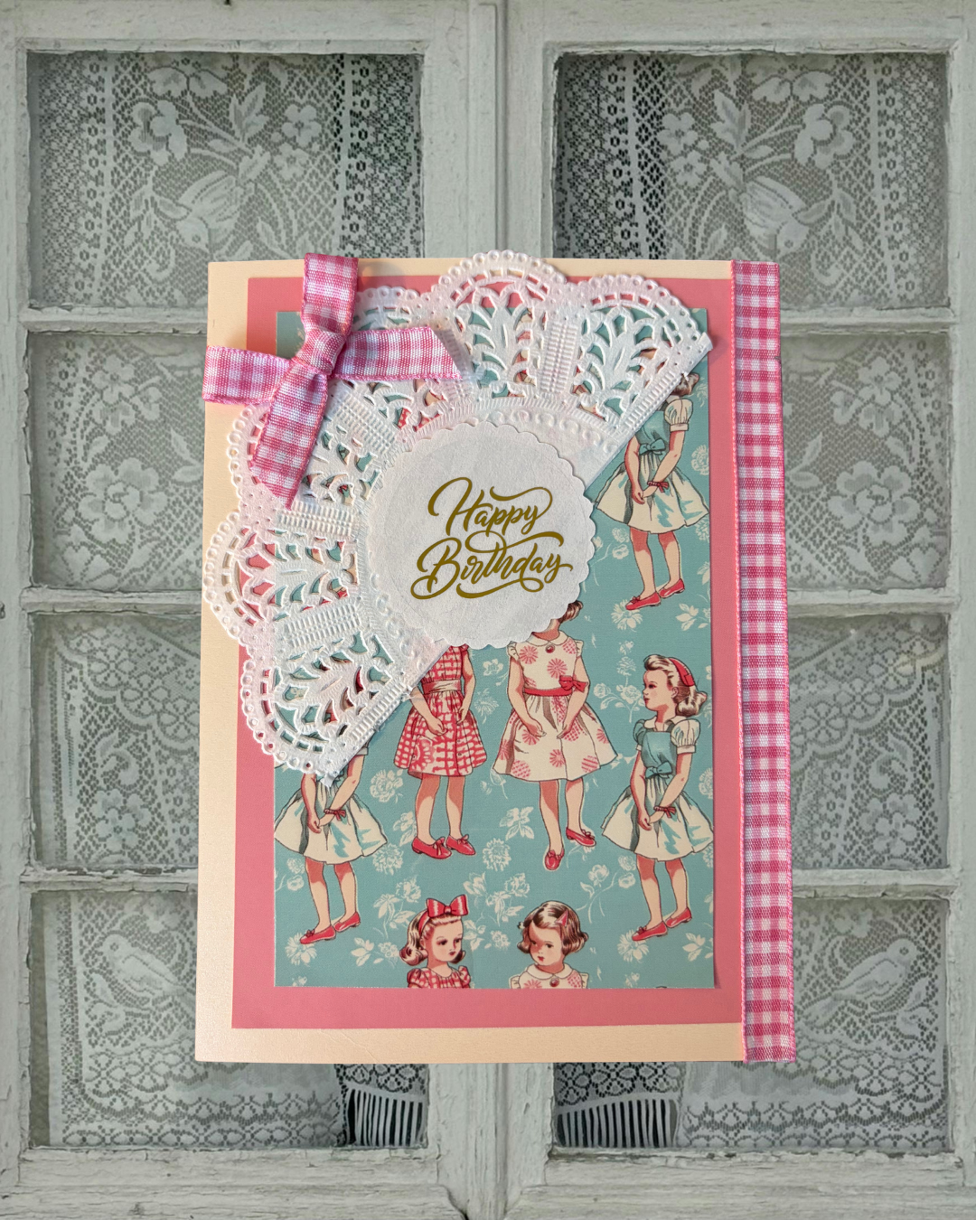 Vintage Dolls Birthday Greeting Card by The Vintage Card Boutique