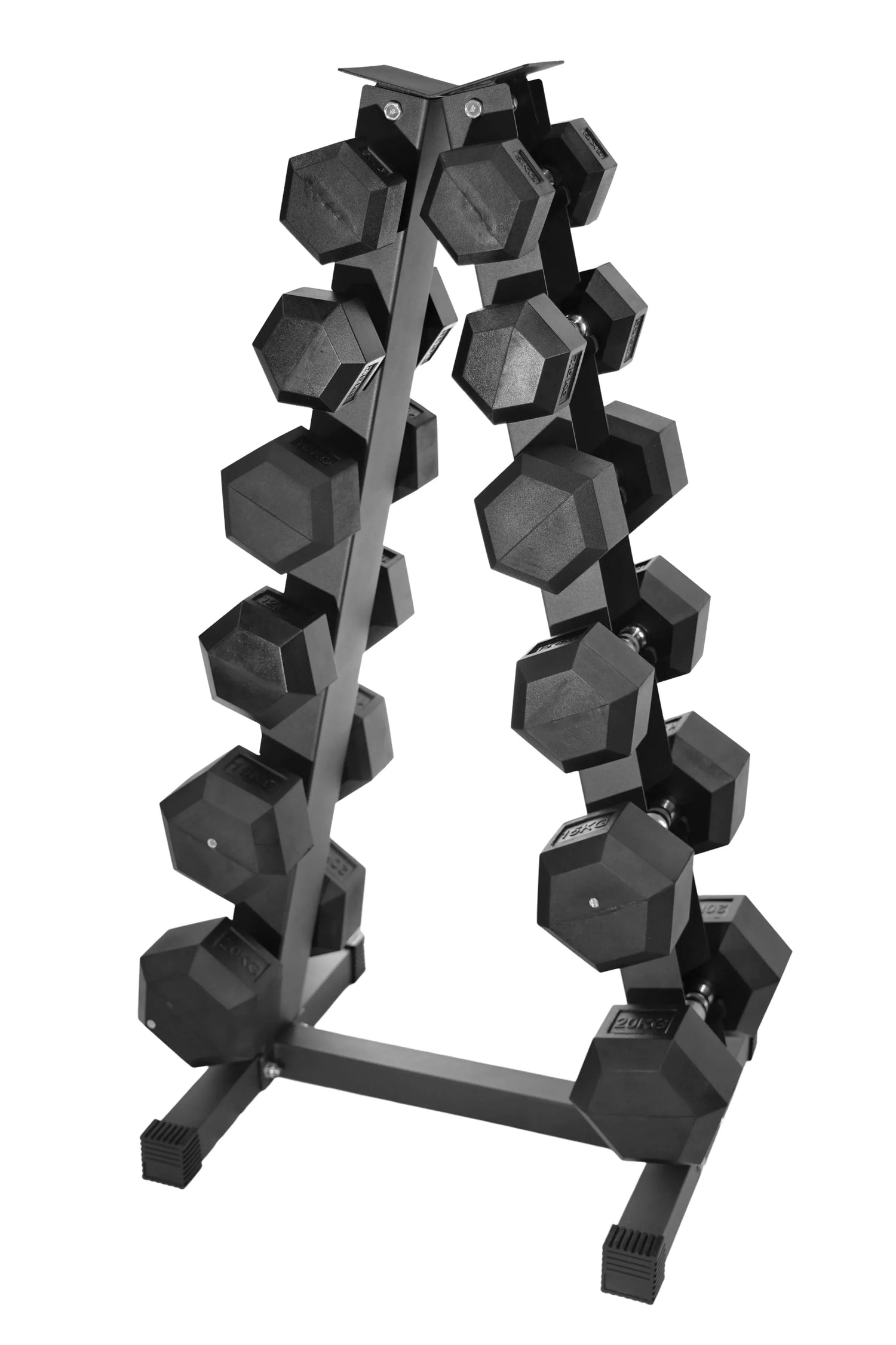 4 Pairs Hex Dumbbells PLUS Dumbbell Rack (100 kg | 5kg-20kg | A-shaped Rack)