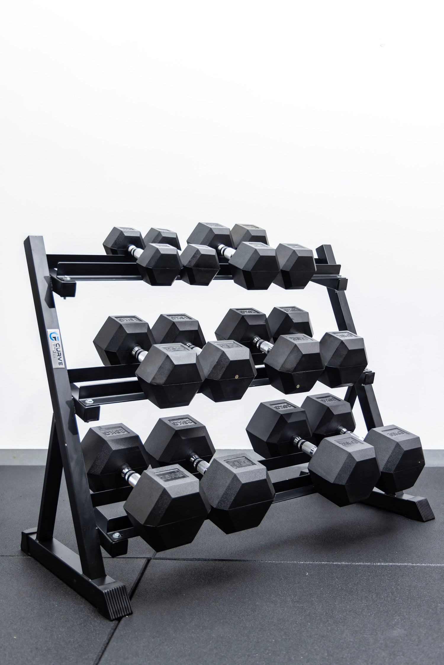 6 Pairs Hex Dumbbells PLUS Dumbbell Rack (210 kg | 5kg-30KG | 1.1m 3-tier Rack)