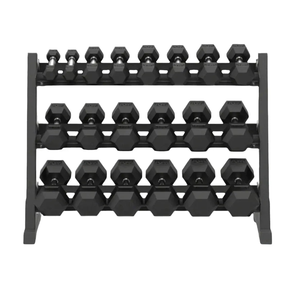 7 Pairs Hex Dumbbells PLUS Dumbbell Rack (280 kg | 5kg-35kg | 1.1m 3-tier Rack)