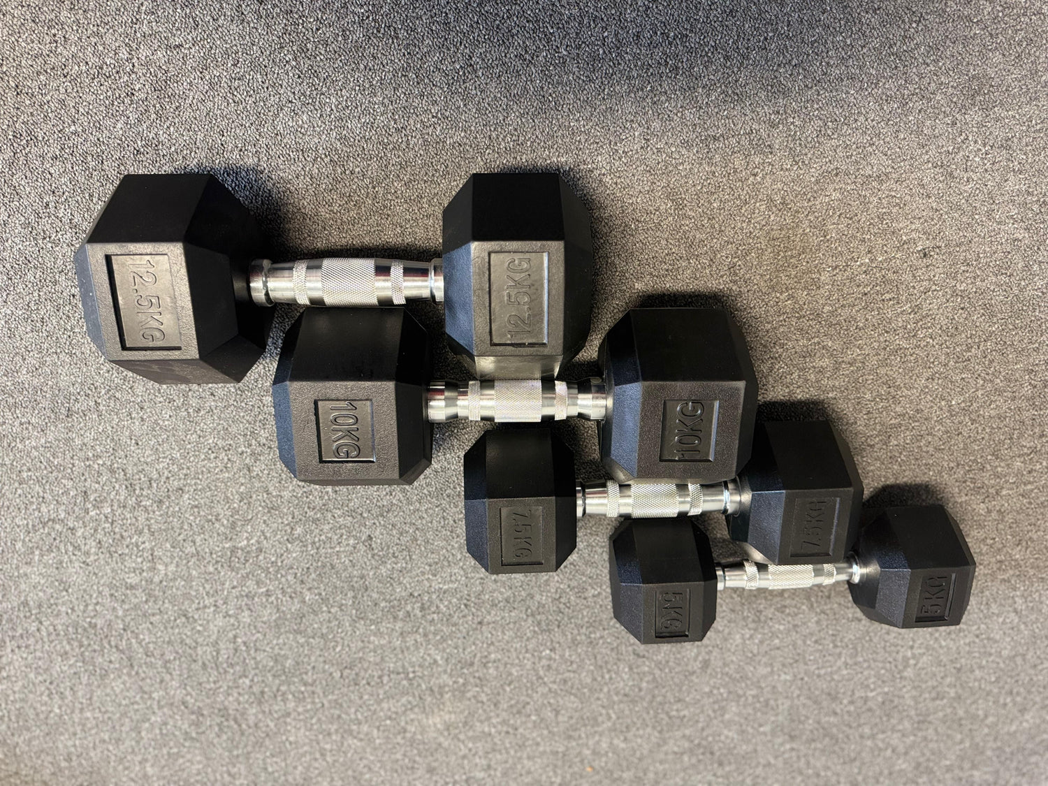 7 Pairs Hex Dumbbells PLUS Dumbbell Rack (280 kg | 5kg-35kg | 1.1m 3-tier Rack)