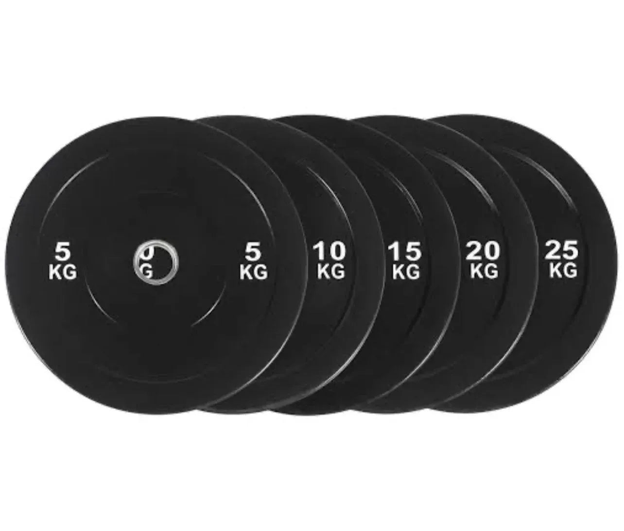 Black Olympic Bumper Plates - 100kg kit PLUS Olympic Barbell (2.2m | 20kg)