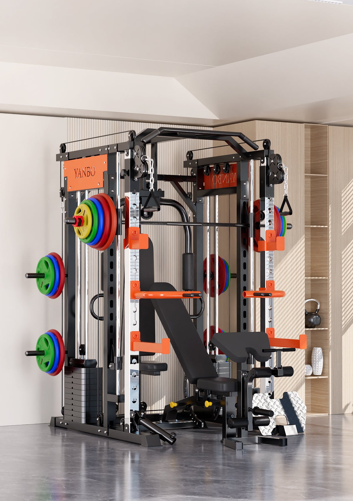 SmartFit M1 Ultra Leg Press and Chest Fly Multi Functional Training Smith Machine Home Gym with 130kgs pin loaded package