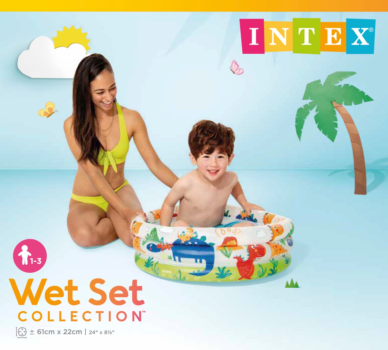 Intex Dino Buddies 3-Ring Inflatable Kiddie Pool 57106