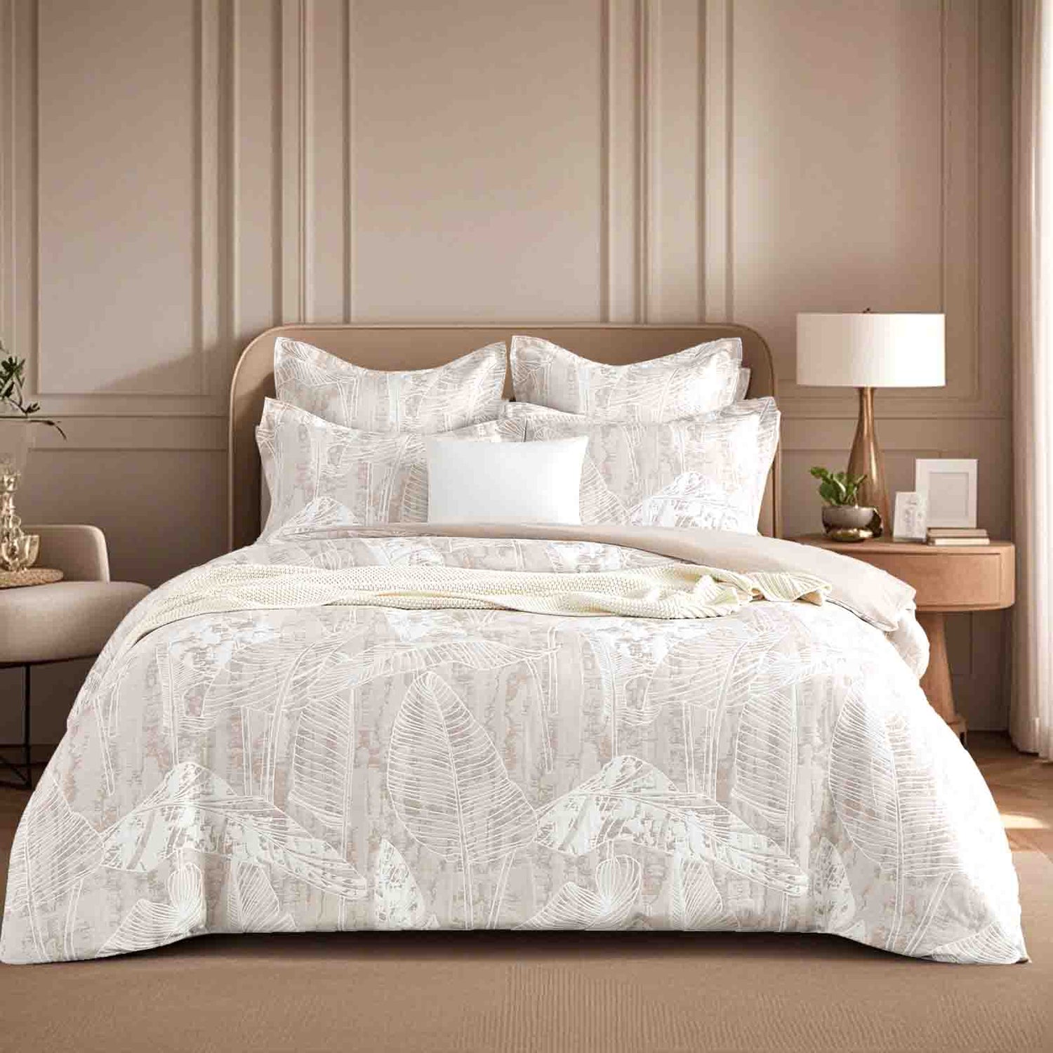 Panache Wood Jacquard European Pillowcase by Renee Taylor