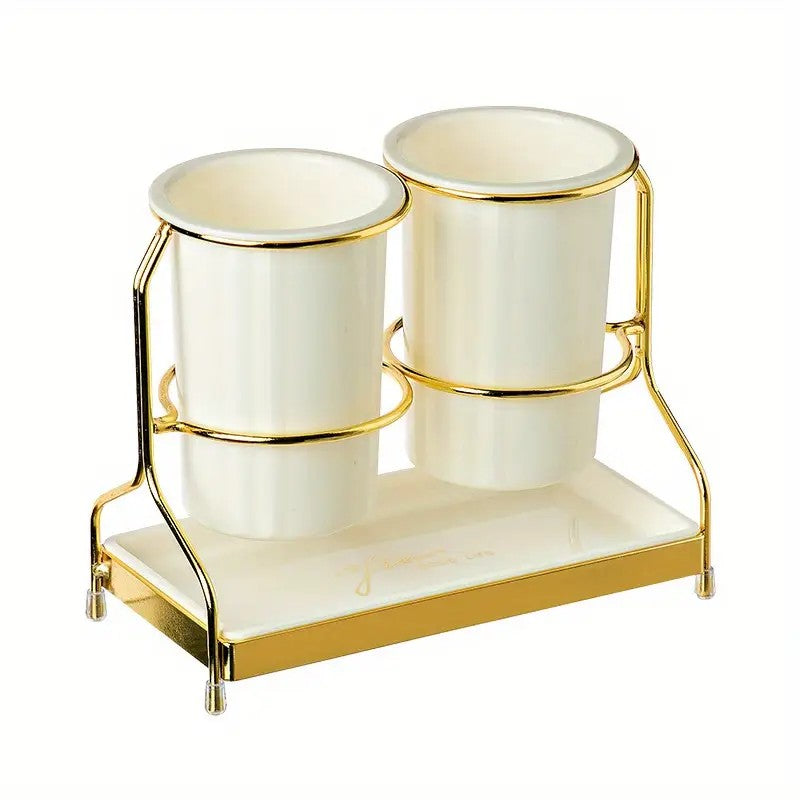 Transparent gold ink color  Luxury Wall-Mounted Cutlery Holder, Household Knife Fork Spoon Organizer, New Kitchen Utensil Drainer and Chopstick Container, Tableware Storage Rack