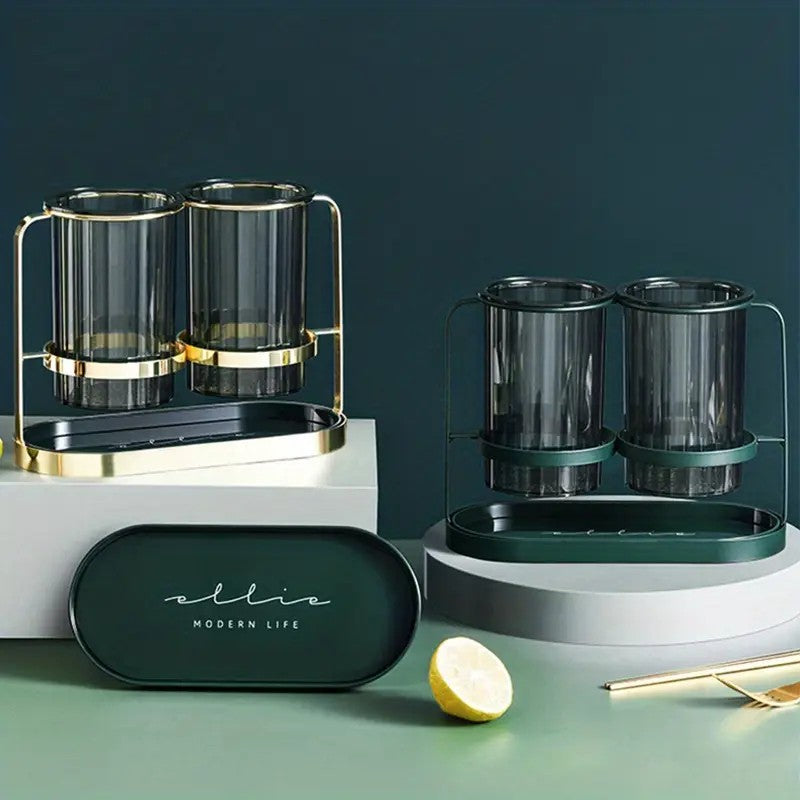 Luxury gold  Luxury Wall-Mounted Cutlery Holder, Household Knife Fork Spoon Organizer, New Kitchen Utensil Drainer and Chopstick Container, Tableware Storage Rack