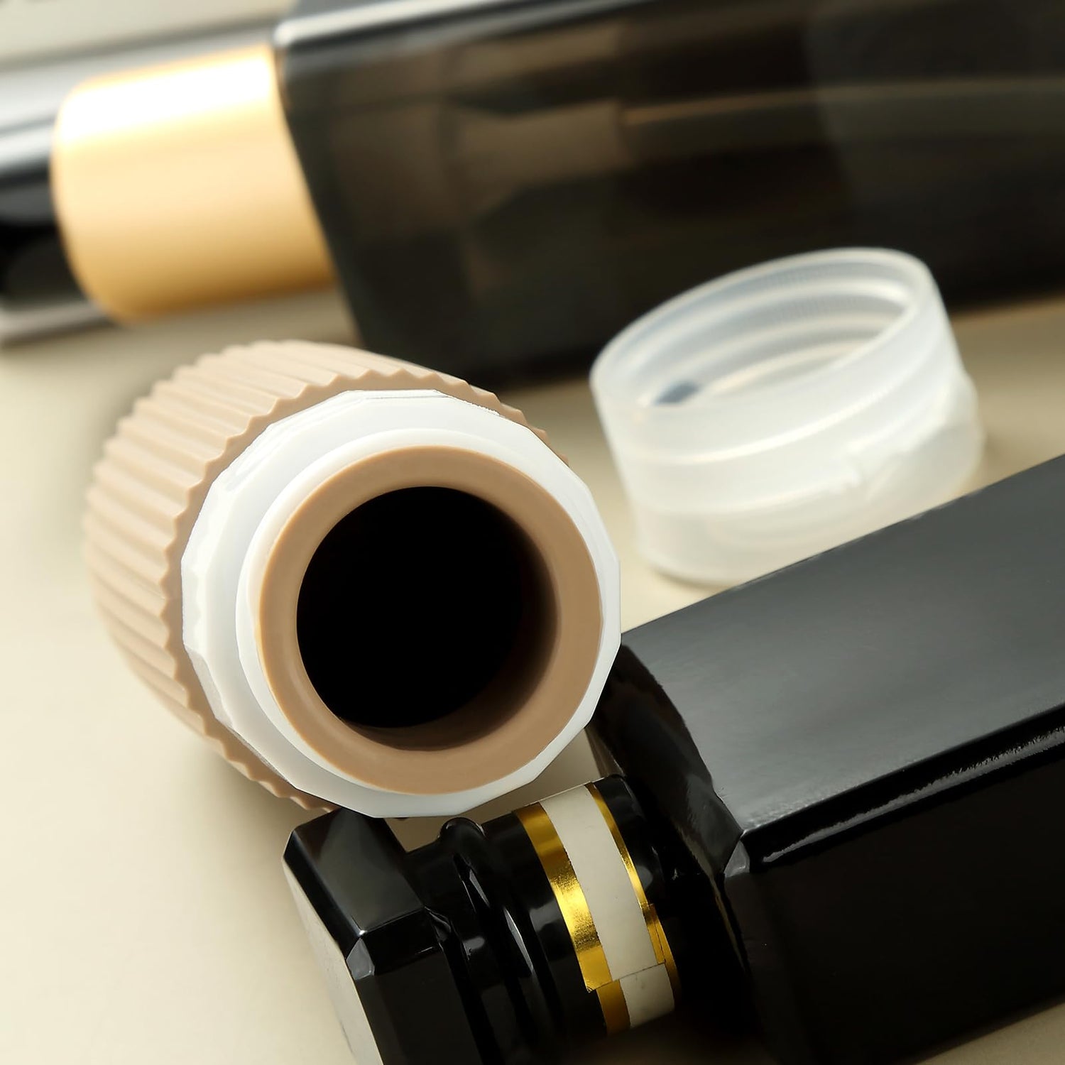 16-Piece Travel Bottle Set with Leak-Proof Silicone Squeeze Bottles – Reusable Toiletry Containers for Shampoo, Lotion, Makeup Remover (Cream)  | Other Colors Available in Store