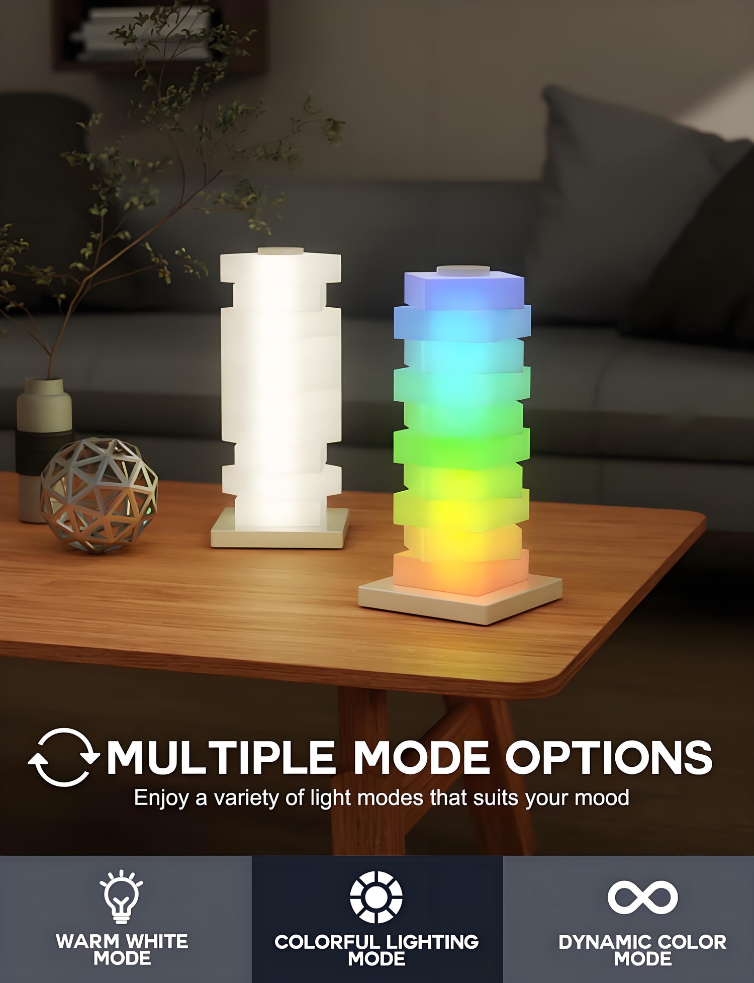 Customizable RGB Cube Lamp: USB-Powered LED Tower Light for Australian Gamerooms, Bedrooms & Room Decor