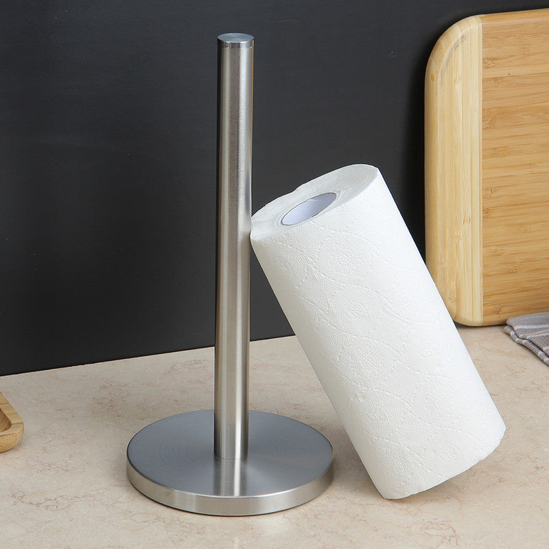 Stainless Steel Paper Towel Holder for Kitchen Countertop Cling Film Storage Rack-Silver
﻿